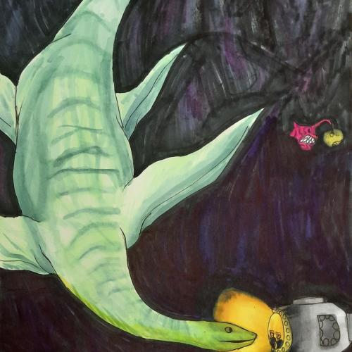 Zeichenwettbewerb Unterwasser Dinosaurier